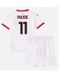 AC Milan Christian Pulisic #11 Vieraspaita Lasten 2024-25 Lyhythihainen (+ shortsit)